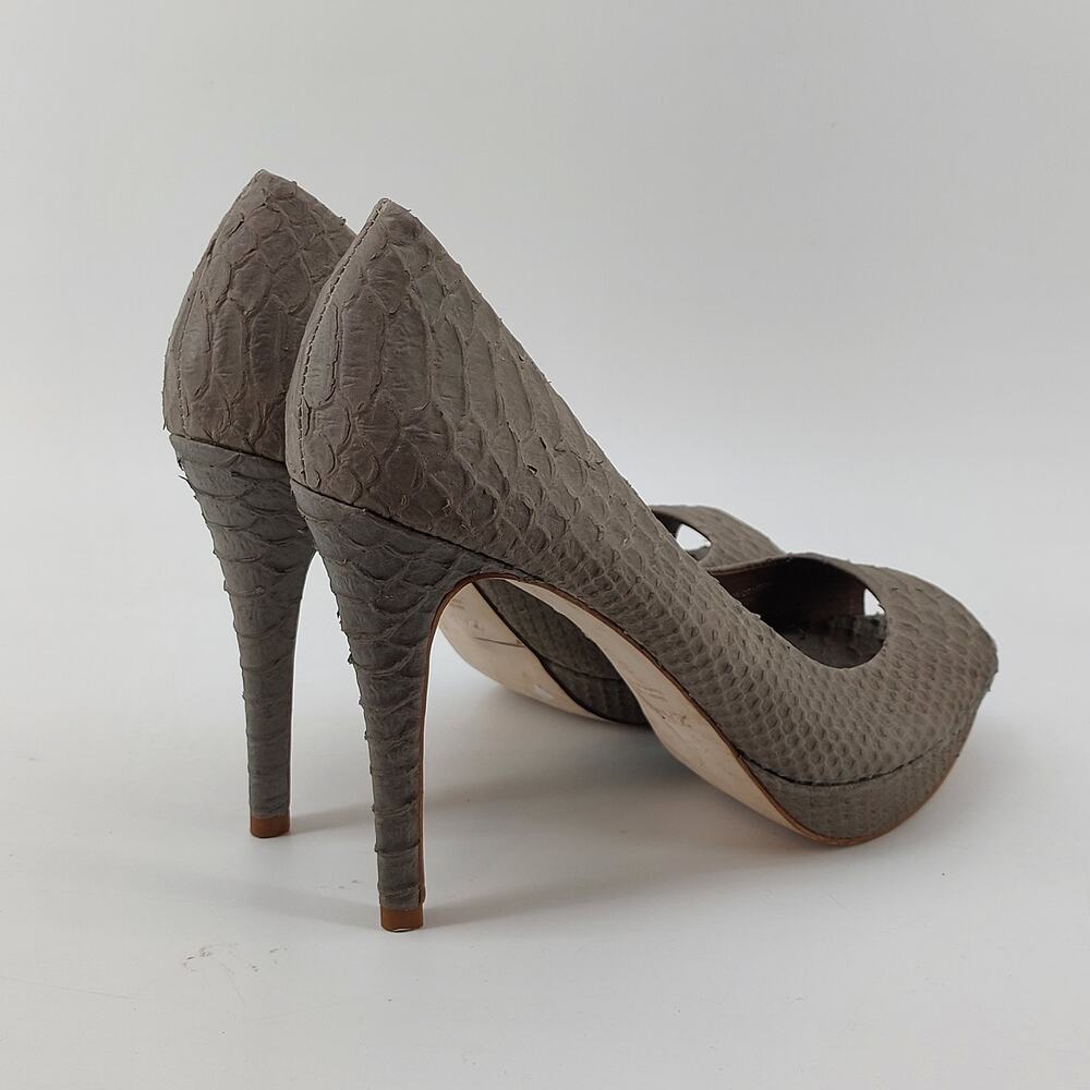 Zara Snake Embossed Animal print Pumps High Heels Open Toe Size 39 - Picture 5 of 14